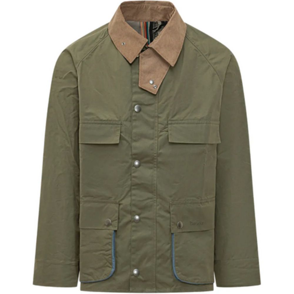 BARBOUR X PAUL SMITH Rugged And Versatile Sugarlump Bedale Jacket With Corduroy Collar And Front Flap Pockets