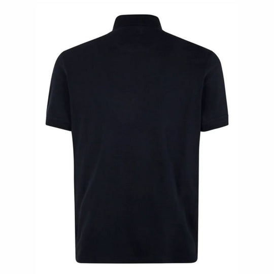 BARBOUR Tailored Marl Cotton Polo Shirt with Signature Check Pattern in Navy Blue