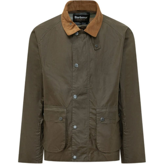 BARBOUR Modern, Weatherproof Jacket With Button Closure And Corduroy Collar in Green