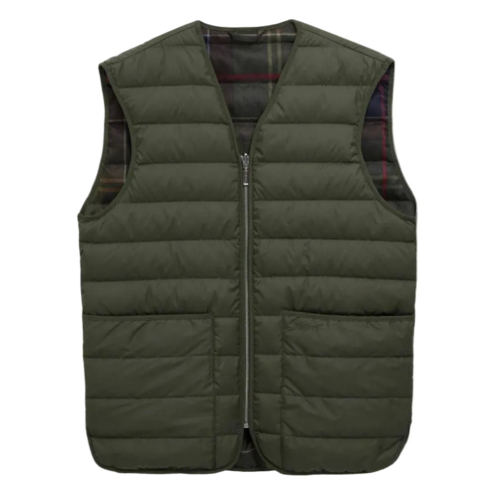 BARBOUR Versatile Sage Liner-Style Jacket With Zip Fastening And Button Rear Detail