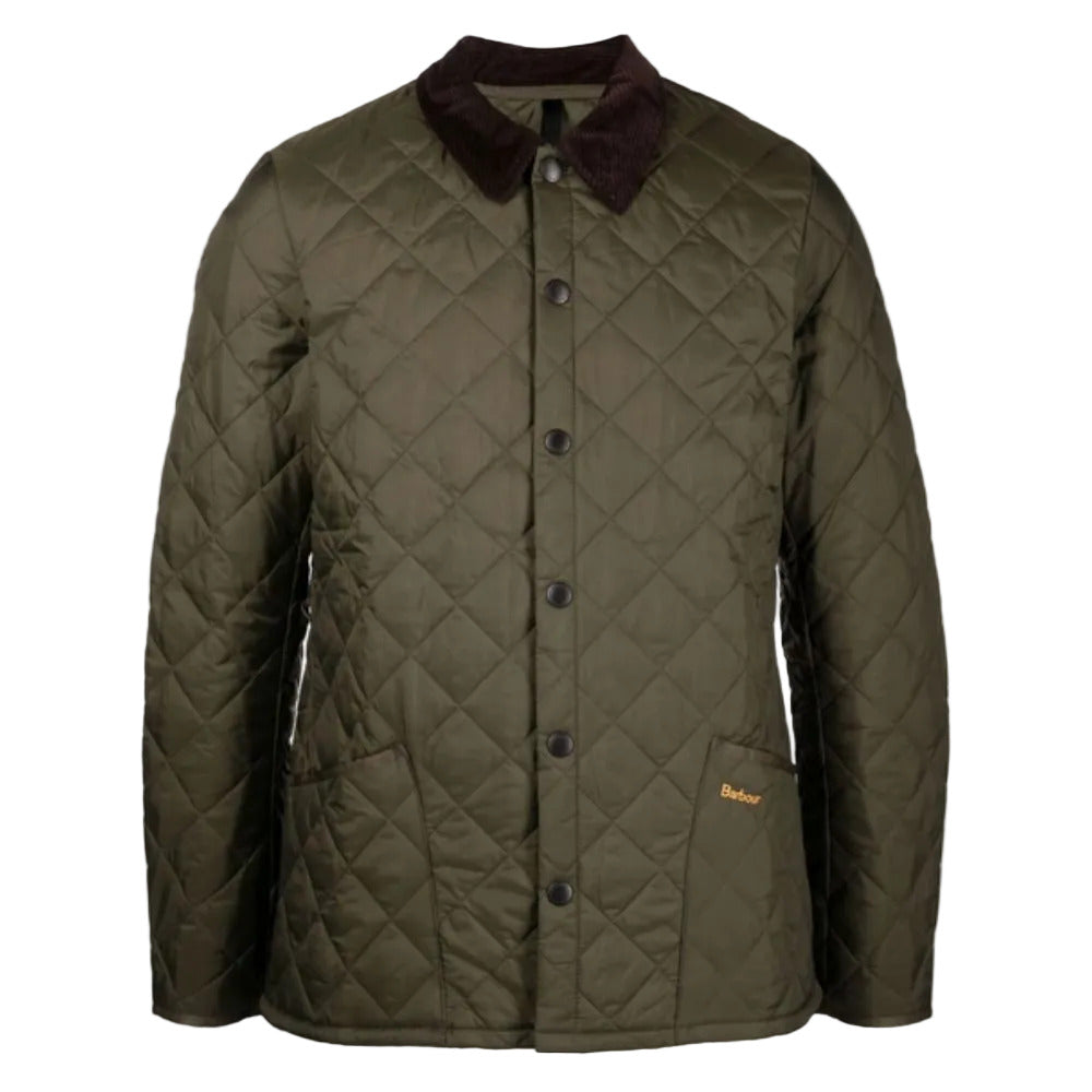 Quilted jacket with diamond pattern on a white background