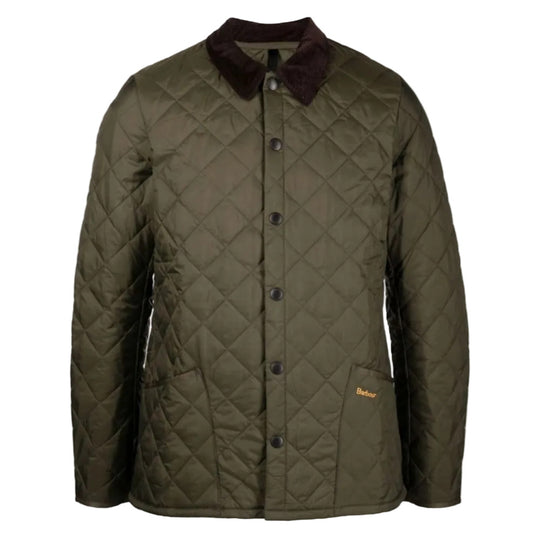 Quilted jacket with diamond pattern on a white background