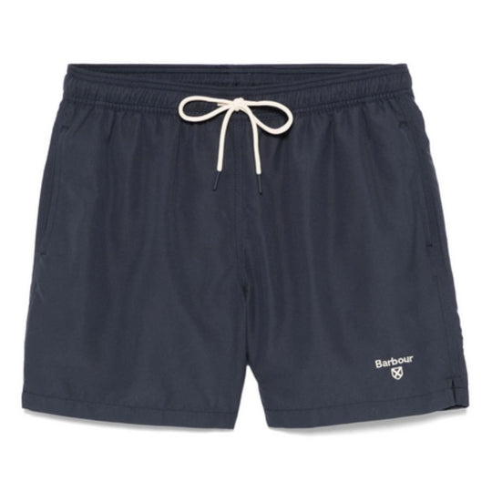 BARBOUR Sporty, Quick-Dry Logo Swim Shorts With Drawstring Waist And Large Side Print