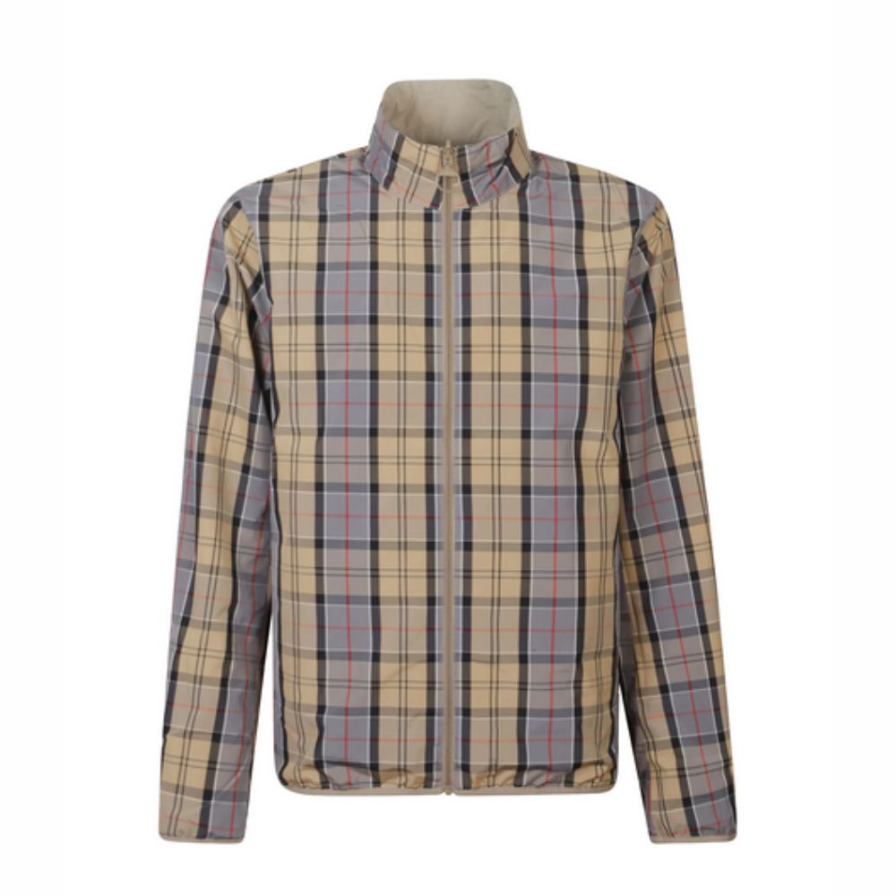 BARBOUR Versatile Showerproof Reversible Korbel Jacket with Signature Tartan Lining and Lycra-Bound Hem
