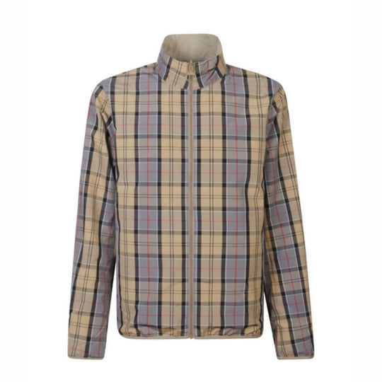 BARBOUR Versatile Showerproof Reversible Korbel Jacket with Signature Tartan Lining and Lycra-Bound Hem
