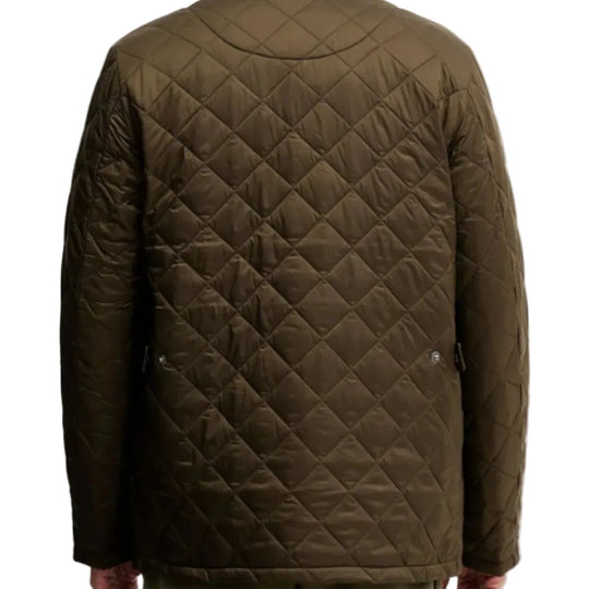 The rear side of BARBOUR Slim Flyweight Chelsea Jacket With Snap-Fasten Pockets And Tonal Branding
