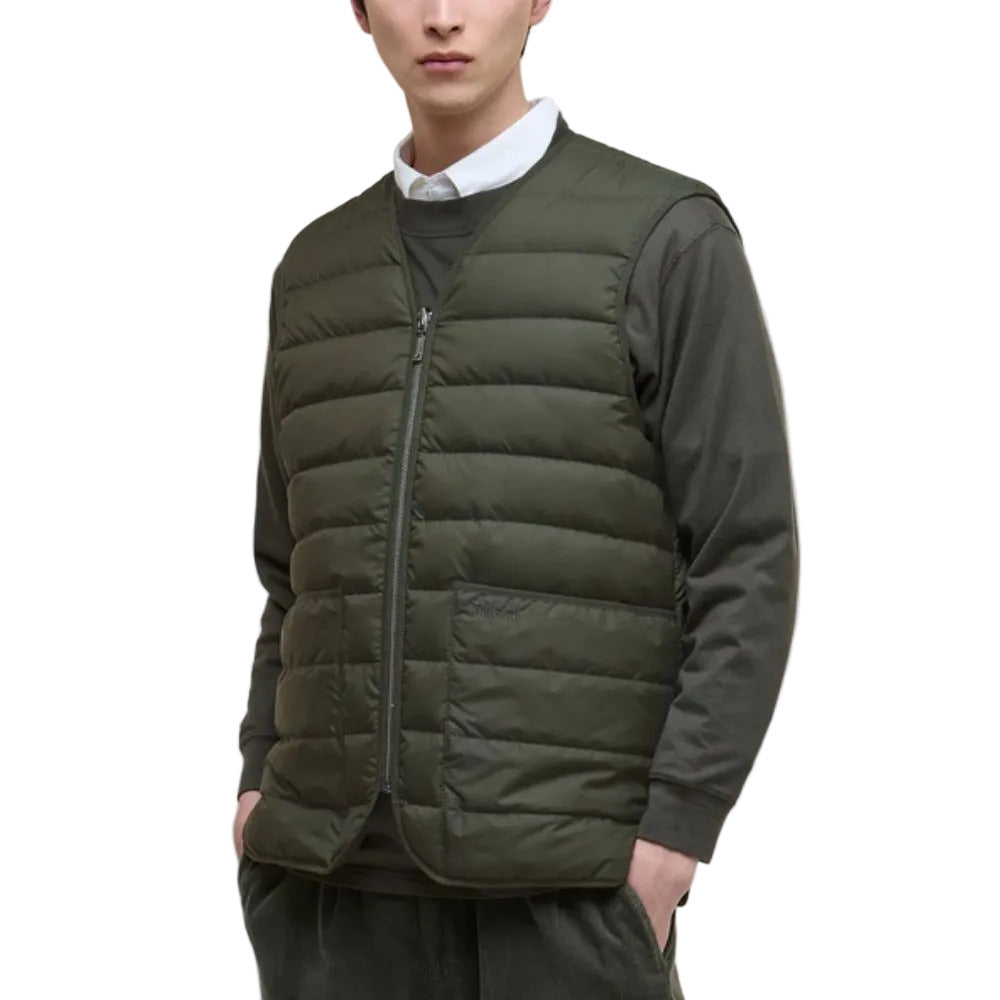 BARBOUR Versatile Sage Liner-Style Jacket With Zip Fastening And Button Rear Detail