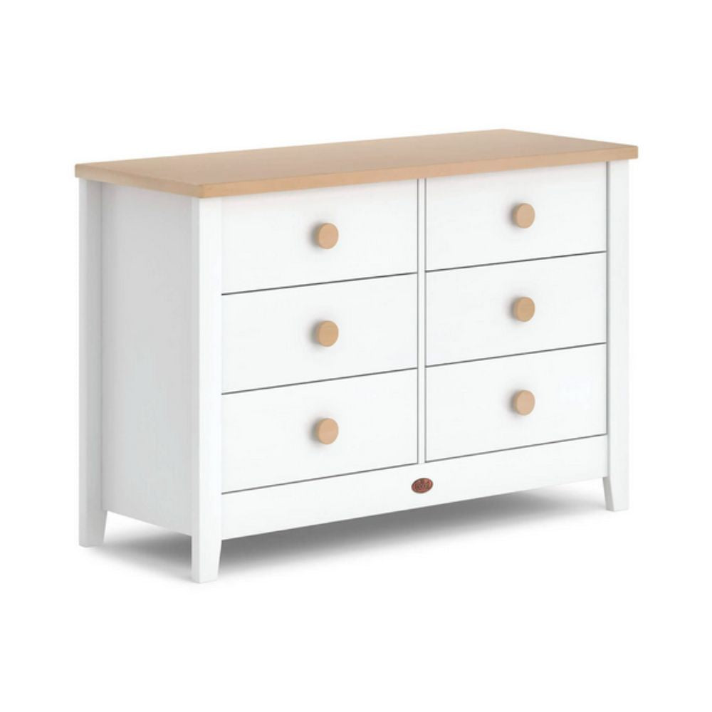 Boori Stylish 6-Drawer Chest - Barley White & Almond Timber Dresser for Children's Rooms