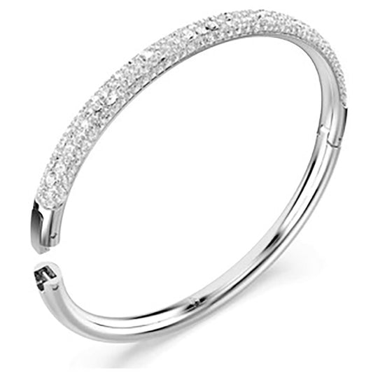 Side View of Rhodium Plated Sublima Bangle