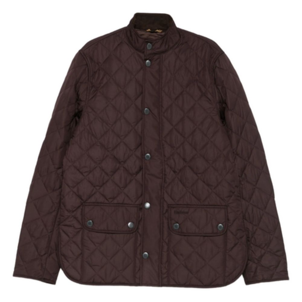 Quilted jacket with diamond pattern on a white background