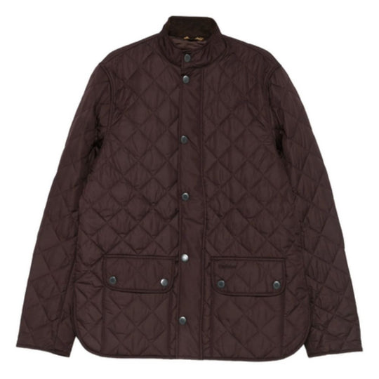 Quilted jacket with diamond pattern on a white background