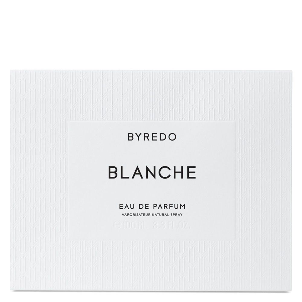 Box of EDP 100mL bottle of Blanche perfume by Byredo