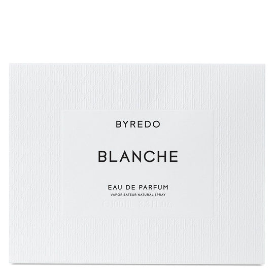 Box of EDP 100mL bottle of Blanche perfume by Byredo