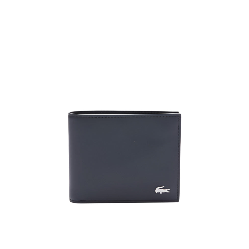 LACOSTE Embossed Leather Fitzgerald Blue Billfold 