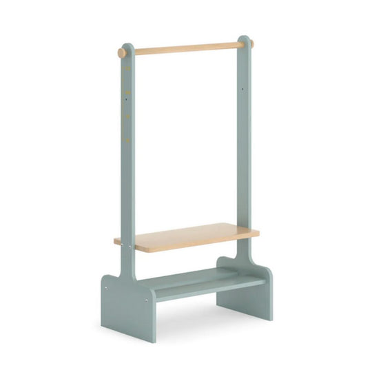 Children's coat rack with a shelf on a white background