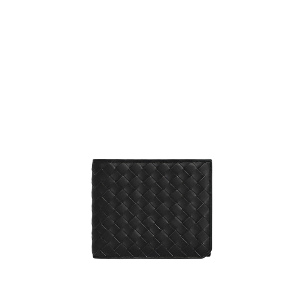 Bottega Veneta Piccolo Bi-fold Black Wallet in Intrecciato Leather