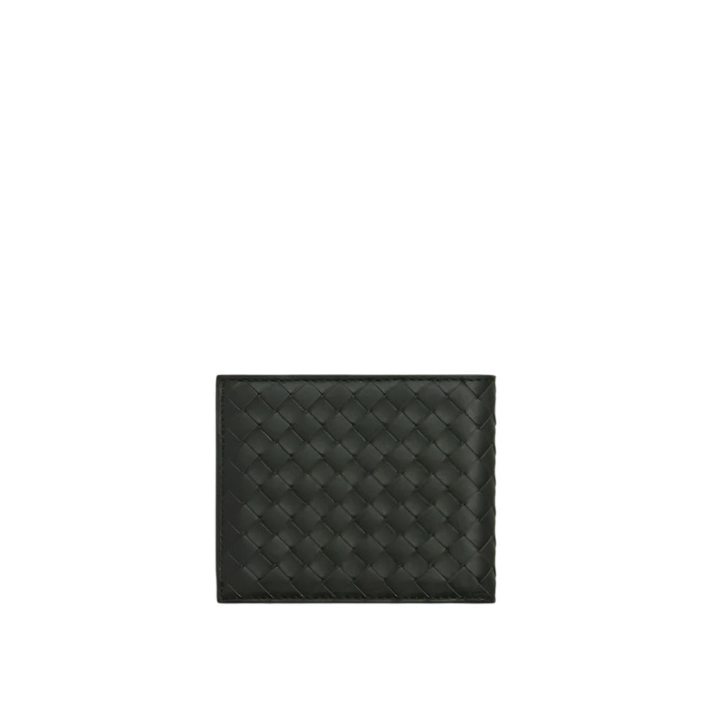 Bottega Veneta Piccolo Bi-fold Dark Green Wallet in Intrecciato Leather