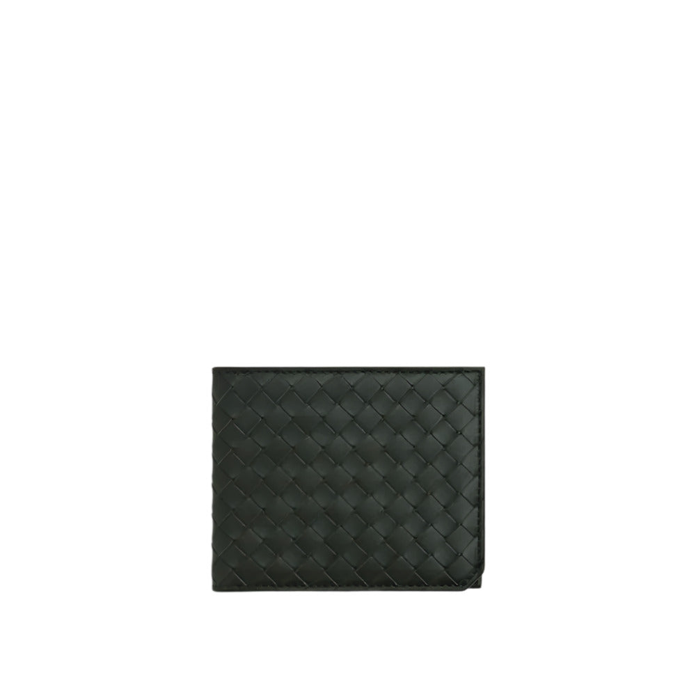Bottega Veneta Piccolo Bi-fold Dark Green Wallet in Intrecciato Leather