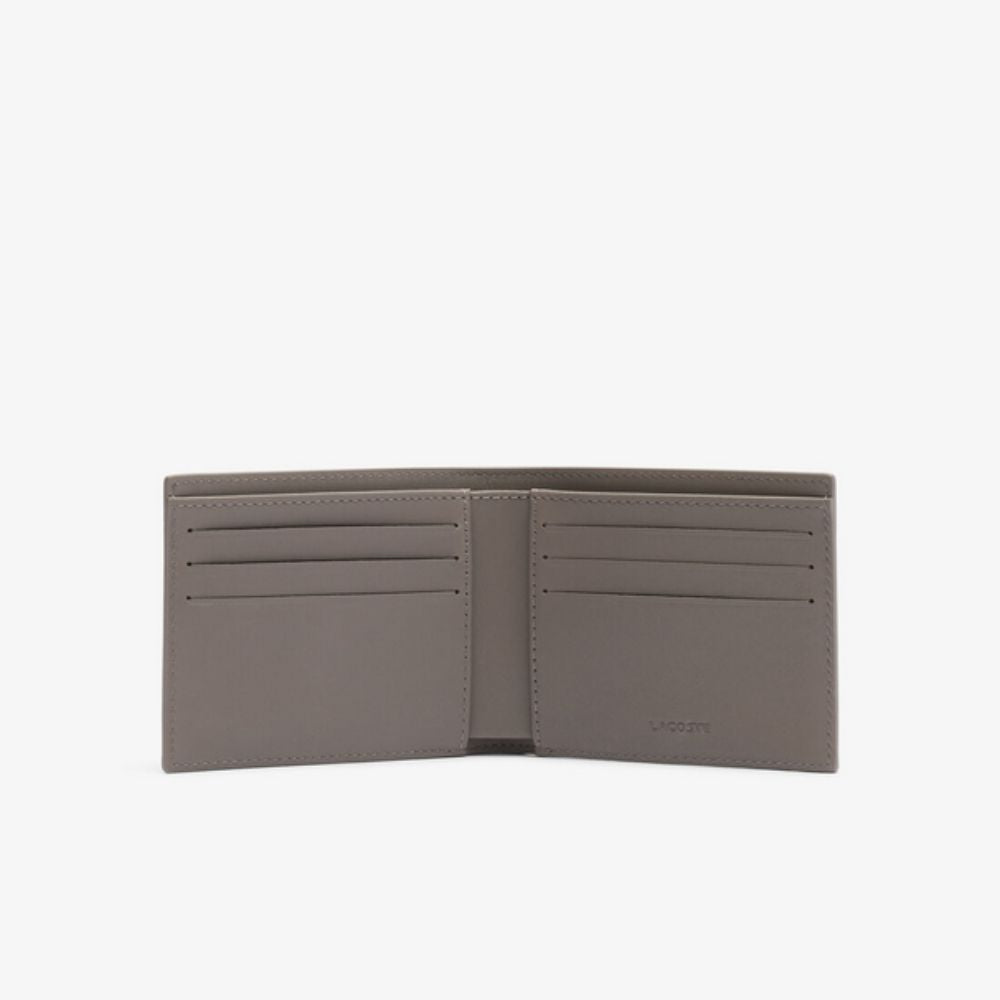 LACOSTE Embossed Leather Fitzgerald Brown Billfold 