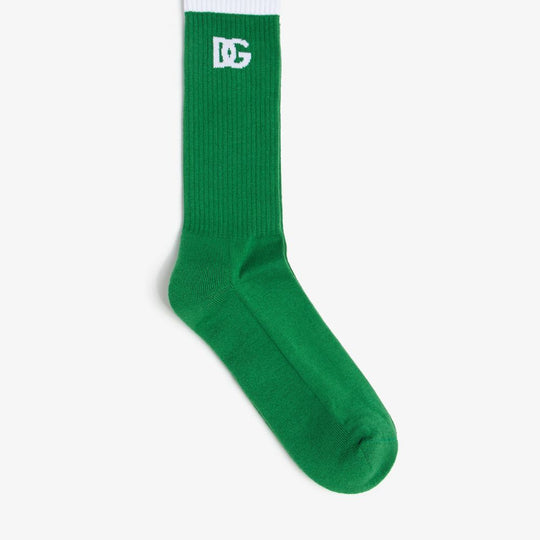 DG Logo Ribbed Green Socks