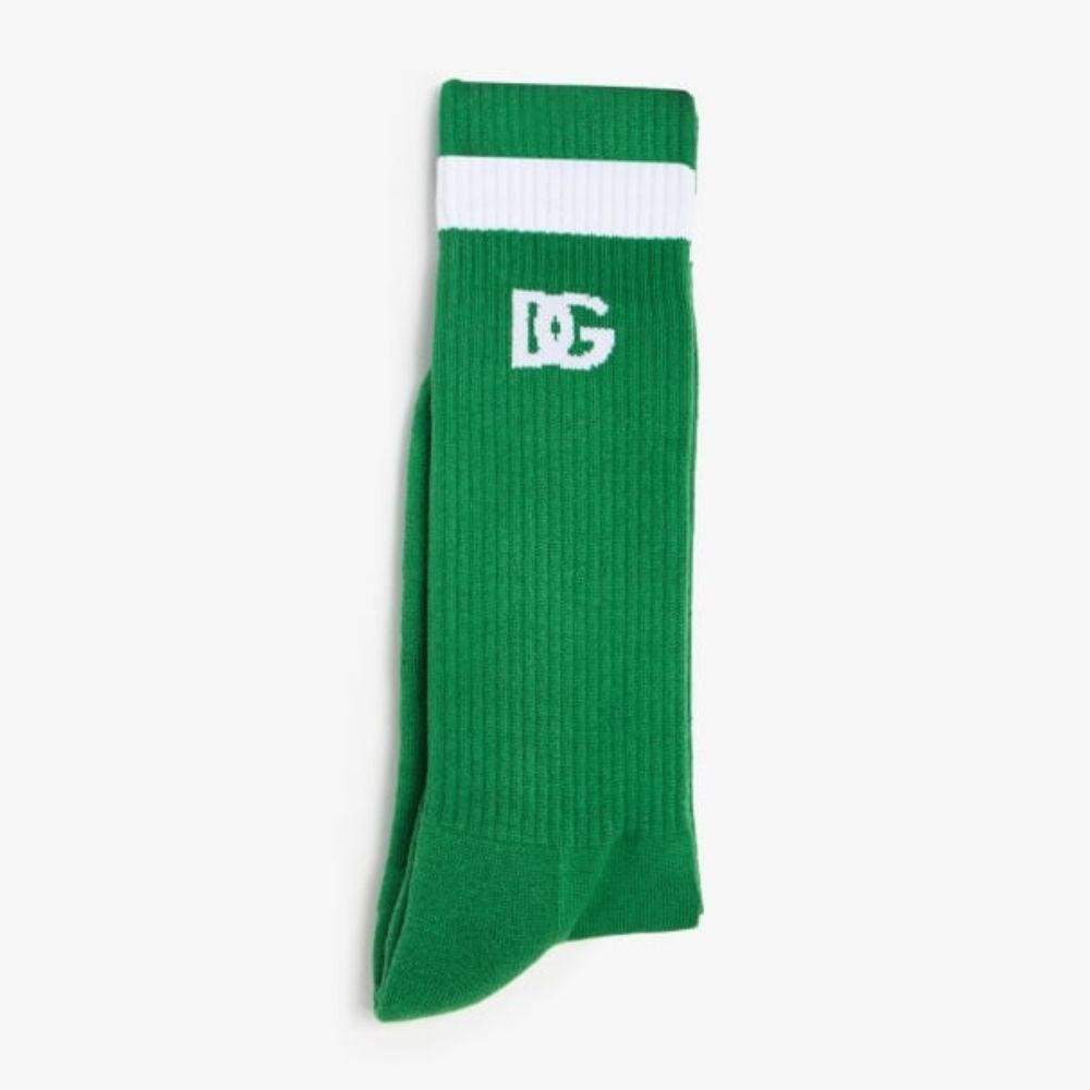 DG Logo Ribbed Green Socks