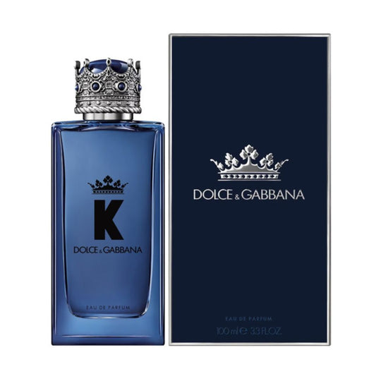 An EDP 100mL bottle of Dolce & Gabbana K for Men along with its Box