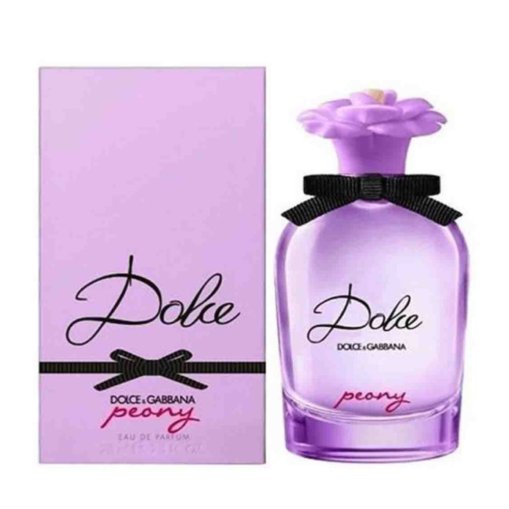 An EDP 75mL bottle of Dolce Peony by Dolce&Gabbana along with its Box