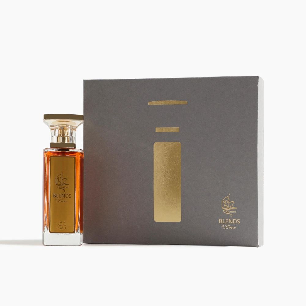 A 65mL bottle of Dragoste Parfum by Khaltat along with its Box