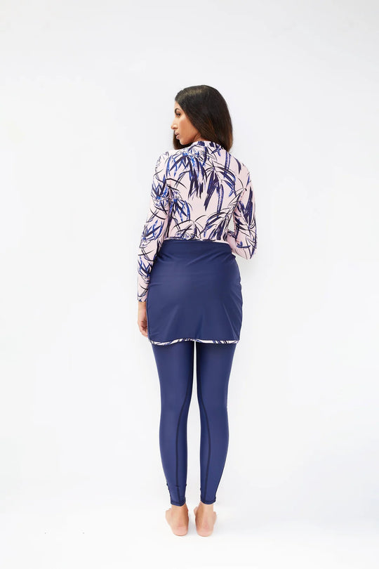 Back view of the sofia tropical print swimwear