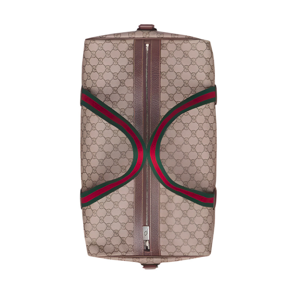 Top view of GUCCI Beige Medium Duffle Bag with Web