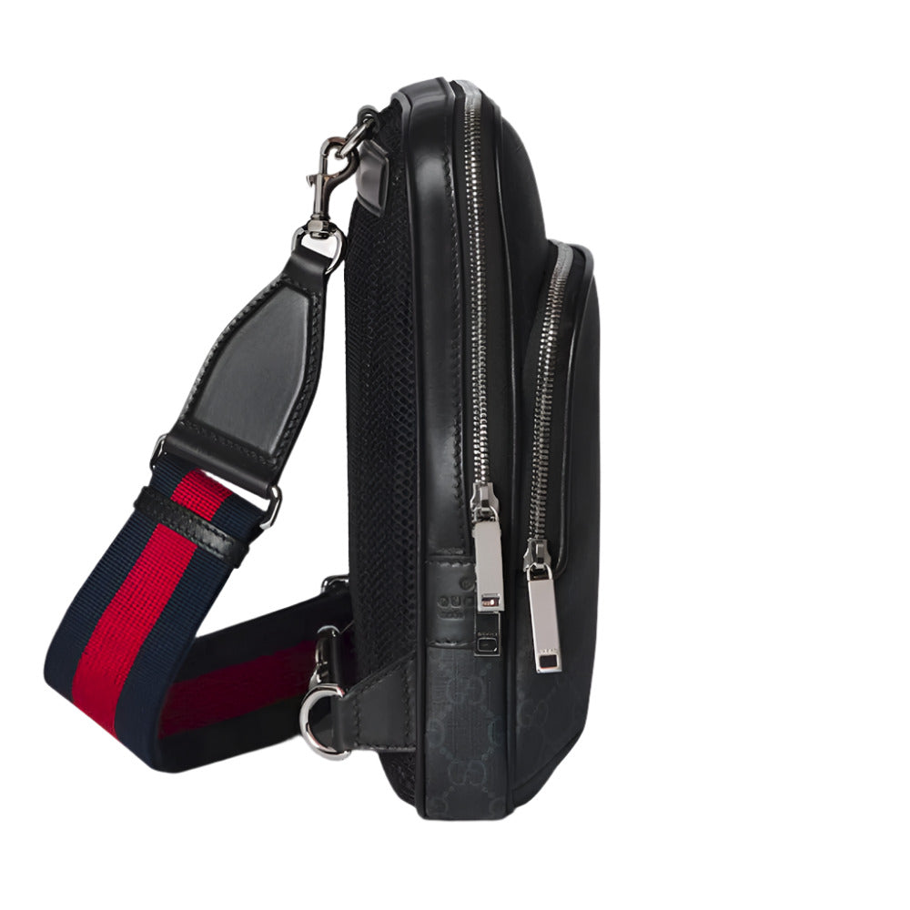 GUCCI GG Black GG Supreme Small Canvas Slingbag