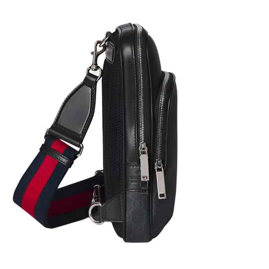GUCCI GG Black GG Supreme Small Canvas Slingbag
