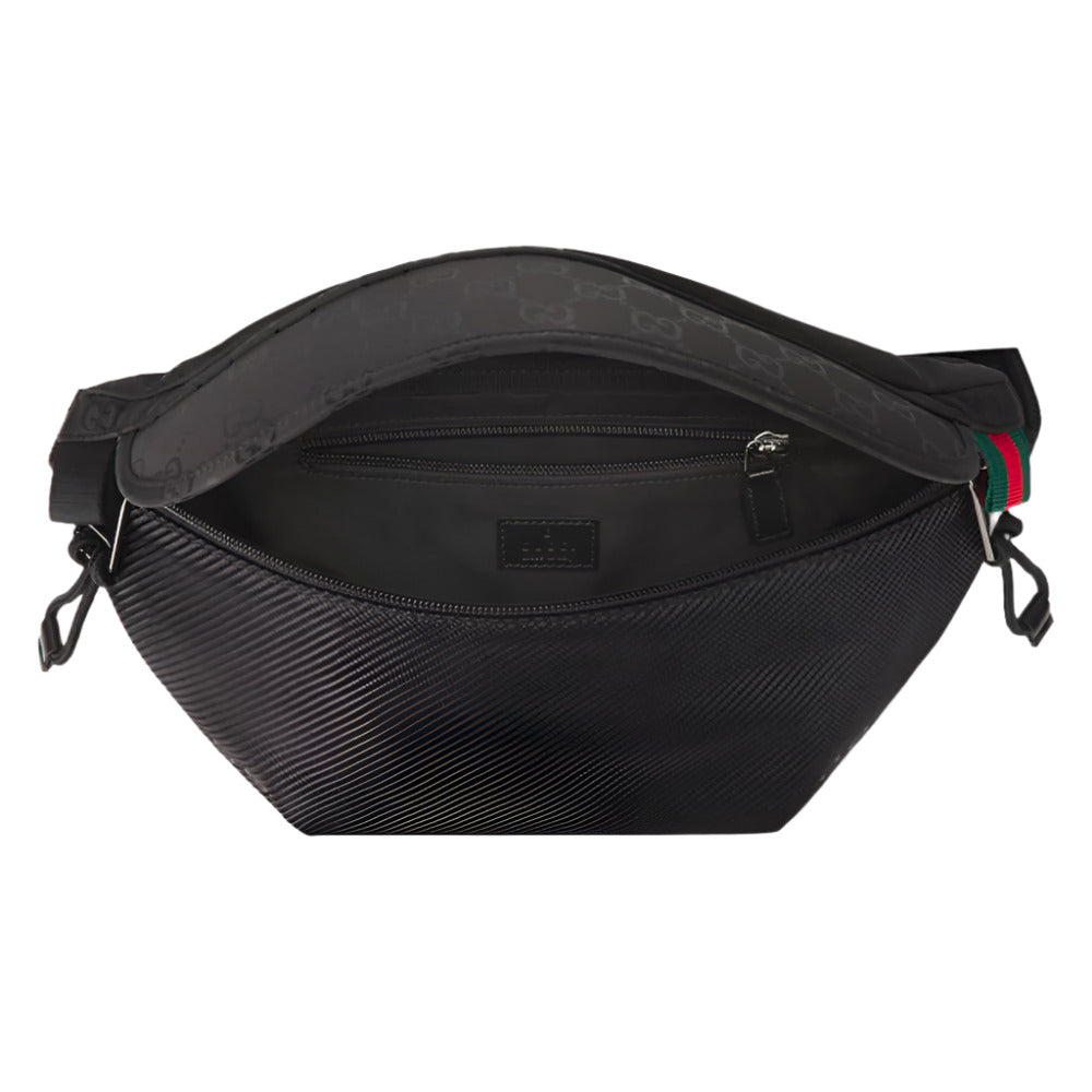 GUCCI Nexus Large Black GG Nylon Belt Bag 
