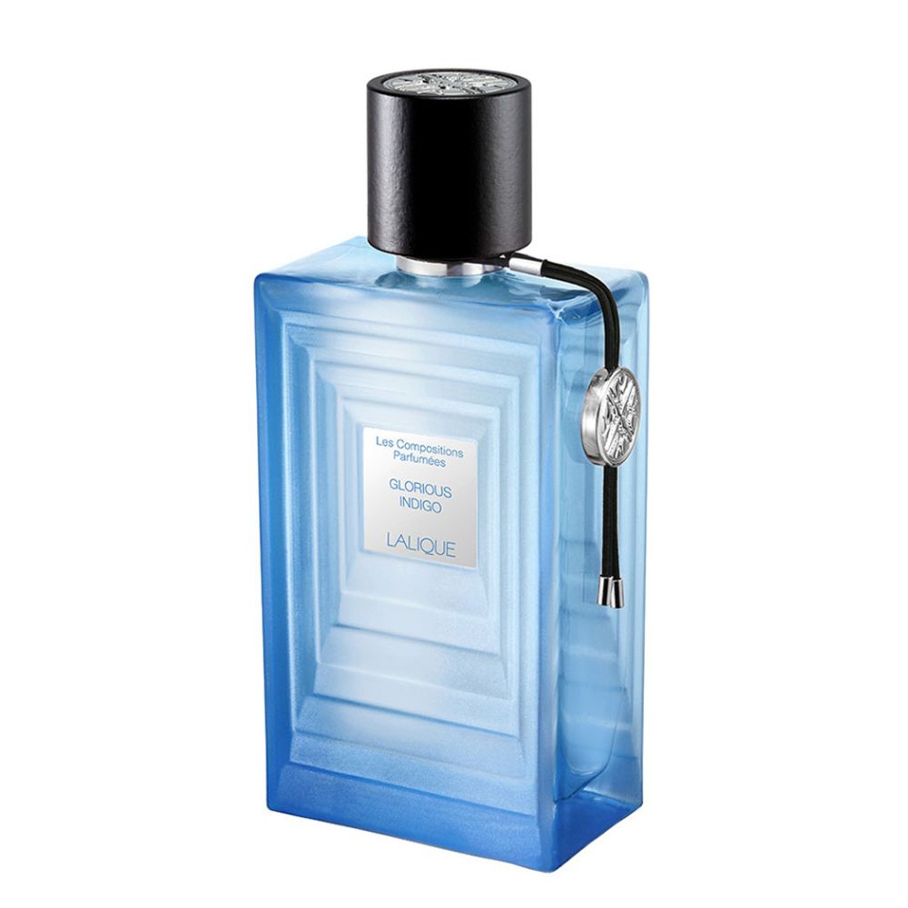 An EDP 100mL bottle of Glorious Indigo by Lalique