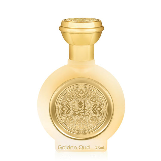 An EDP 75mL bottle of Golden Oud by Taif Al Emarat