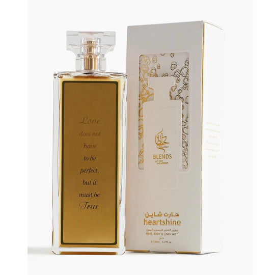 An EDP 150mL bottle of 'Heartshine' by Khaltat along with its Box