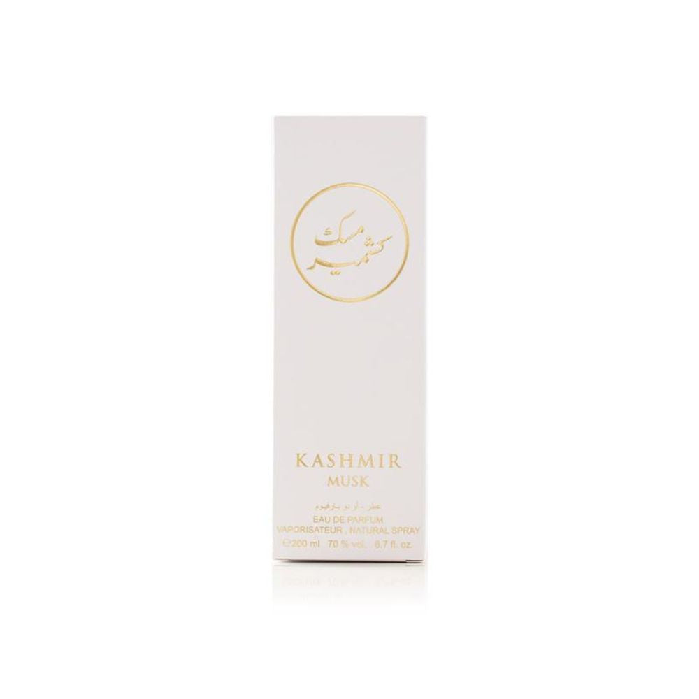 A Box of EDP 200mL bottle of Kashmir Musk perfume by Arabian Oud 