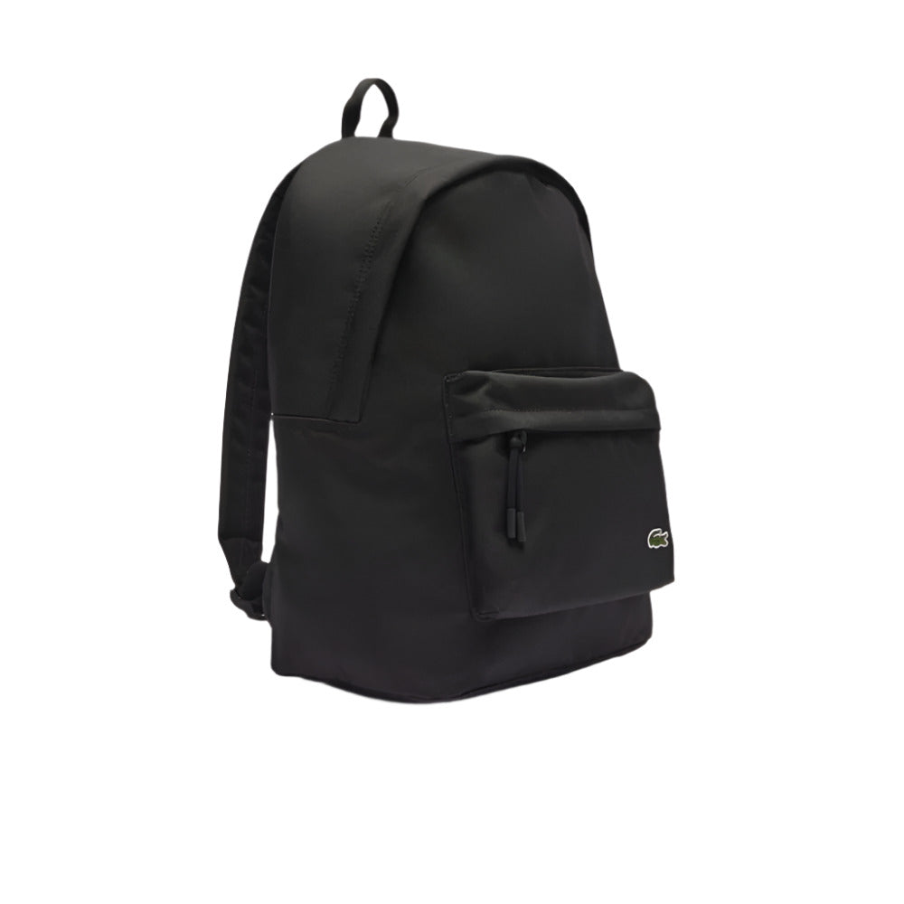 LACOSTE Neocroc Black Backpack from a tilted angle