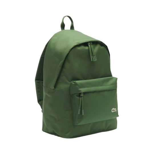 LACOSTE Neocroc Green Backpack from a tilted angle