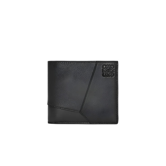 LOEWE Puzzle Edge Bi-fold Wallet in Classic Calfskin Black
