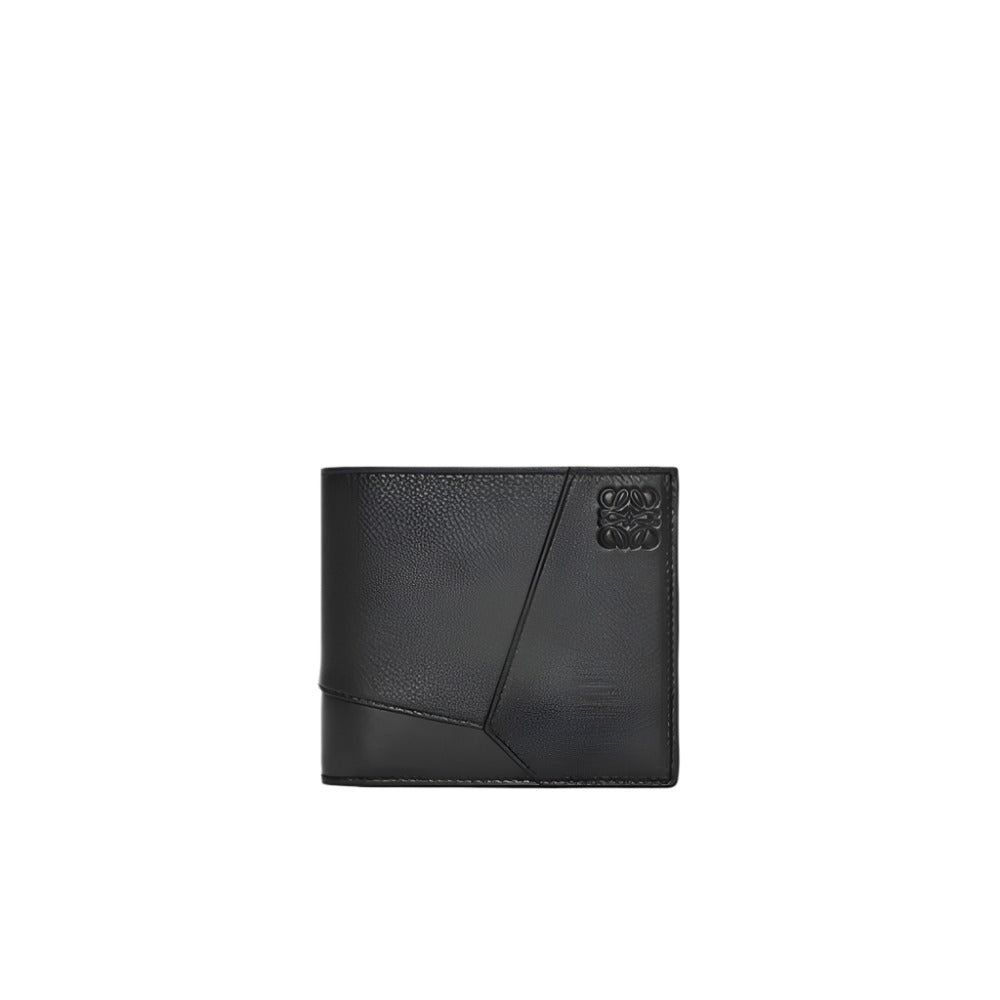 LOEWE Puzzle Edge Bi-fold Wallet in Classic Calfskin Black