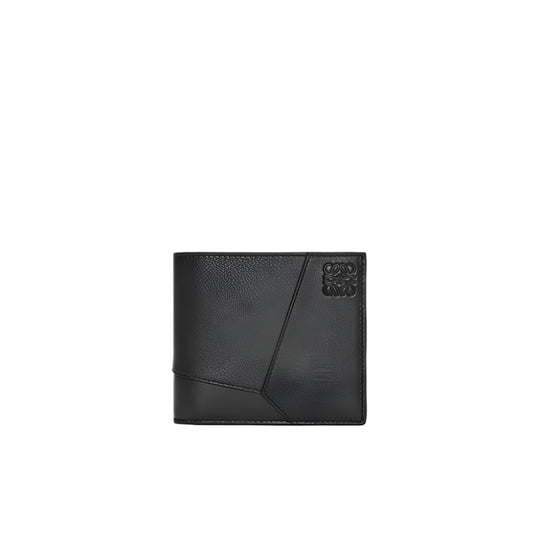LOEWE Puzzle Edge Bi-fold Wallet in Classic Calfskin Black