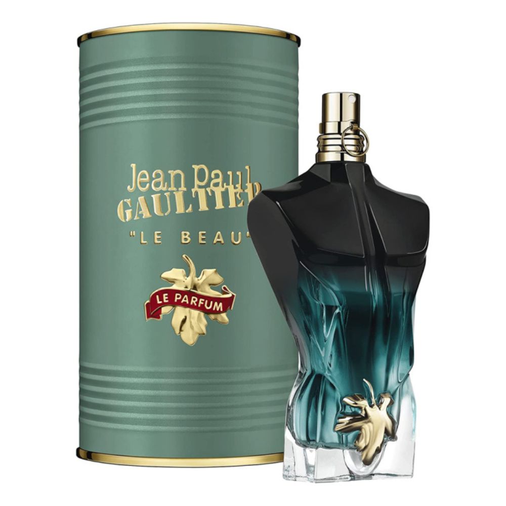 An EDP 125mL bottle of Le Beau Le Parfum by Jean Paul Gaultier along with its Box