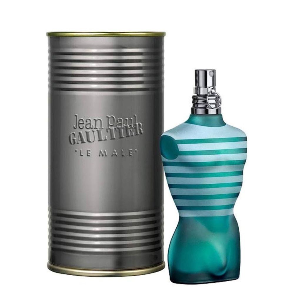 An EDT 125mL bottle of Le Male by Jean Paul Gaultier along with its Box
