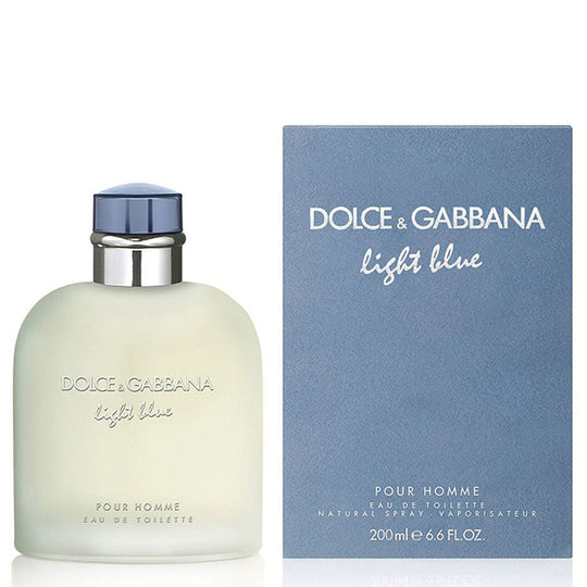 An EDT 200mL bottle of Light Blue For Men by Dolce&Gabbana along with the Box