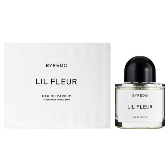 An EDP 100mL bottle of Lil Fleur by Byredo along with Box