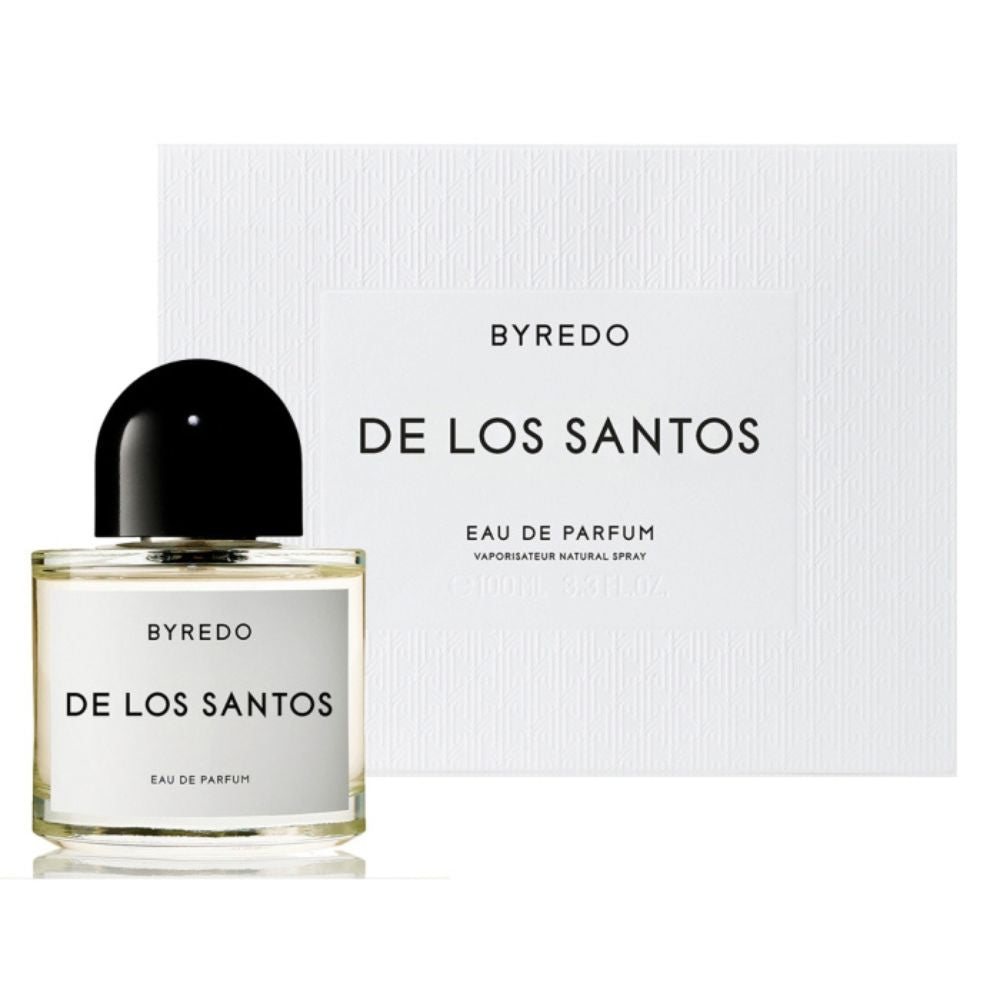 An EDP 100mL bottle of Los Santos by Byredo along with its Box