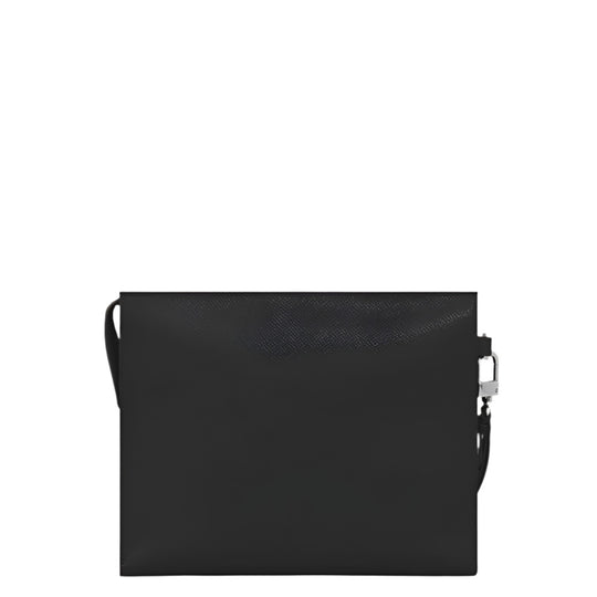 Montblanc Sartorial Black Saffiano Leather Pochette with Detachable Handle