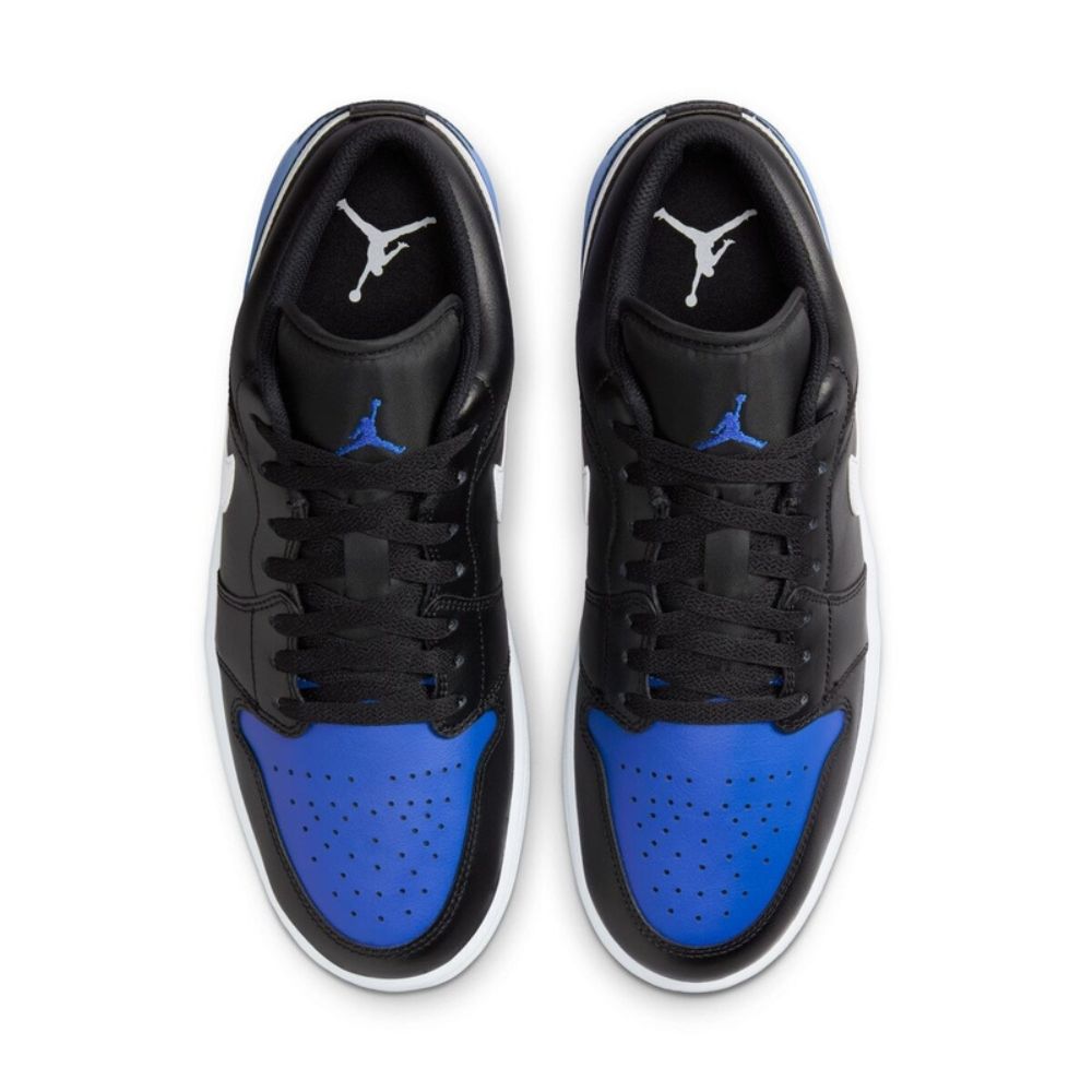 A Pair of Men's AIR JORDAN 1 Low "Black Royal Toe" Sneakers