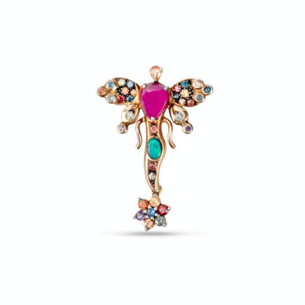 Moiseau Azure Opal Dragonfly Stud Earrings